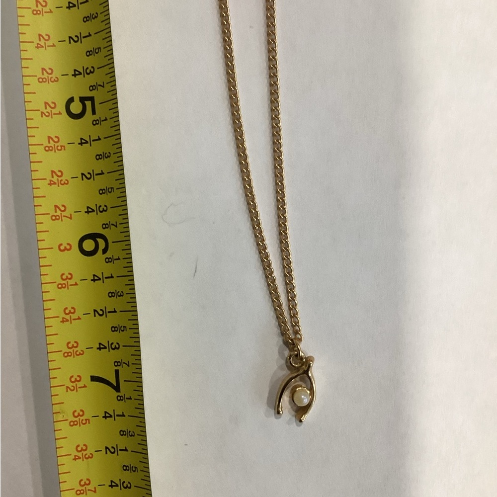 Act II Gold Wishbone Pendant Necklace